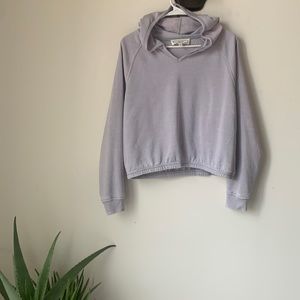 Hippie Rose cropped thin hoodie